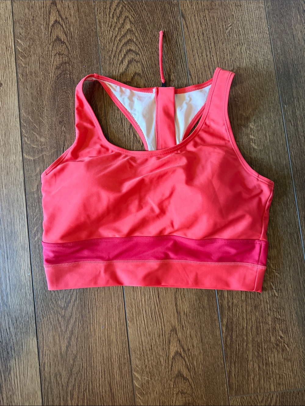 Coral Pink Racerback Bikini Top - Removable Support